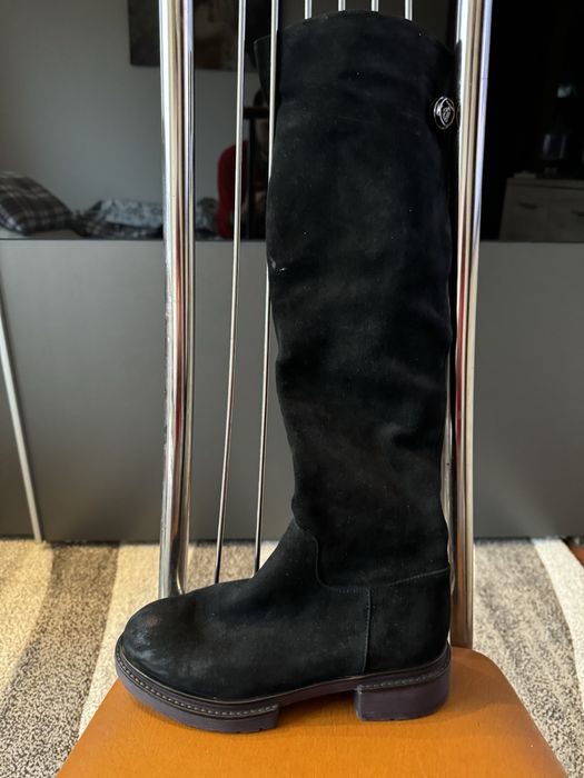 Cizme Flavia Passini negre piele intoarsa