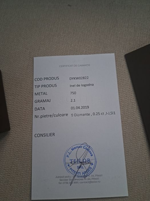 Inel de logodna ,aur alb 18k și diamante