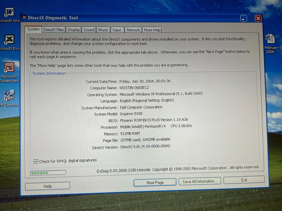 Laptop Dell Inspiron 5150 – Intel Pentium 4 - retro