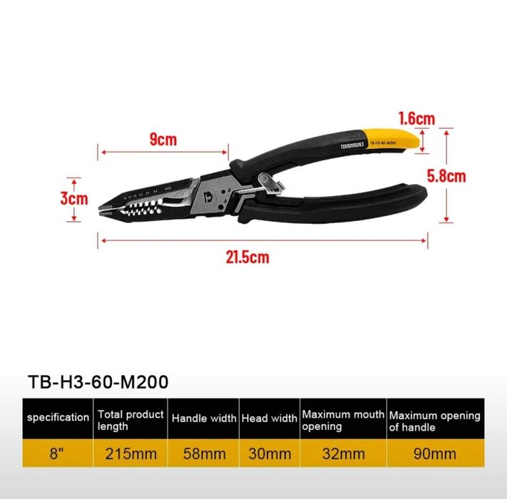 Плоскогубцы TOUGHBUILD  TB -H3-60-M200