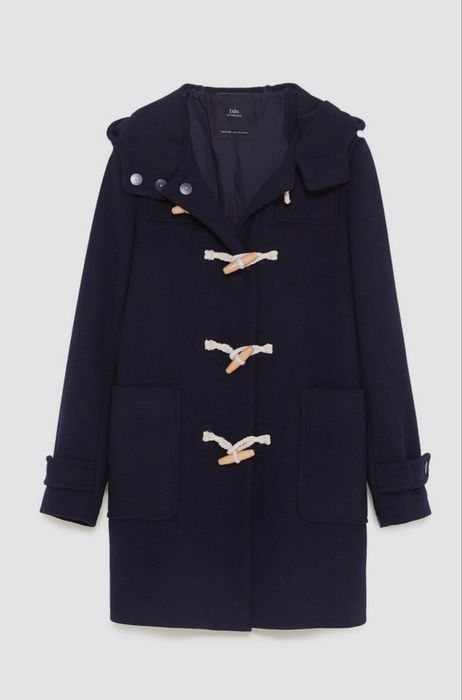 Дамско палто ZARA – тъмносиньо, със съдържание на вълна