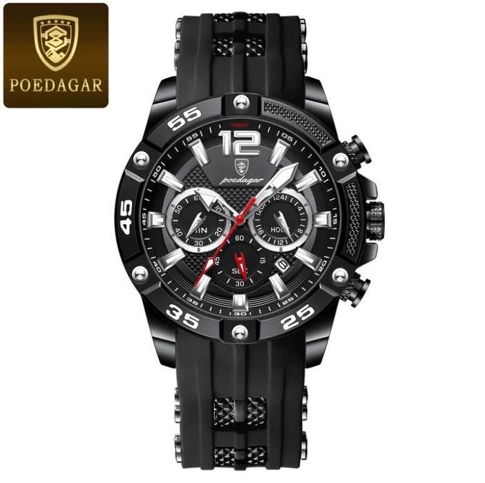Мъжки часовник POEDAGAR 912 – BLACK + ПОДАРЪК