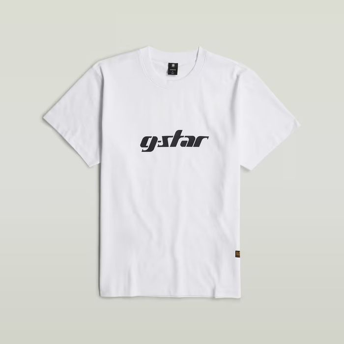 Оригинална унисекс тениска G-Star Raw Cursive M , L нова бяла Loose