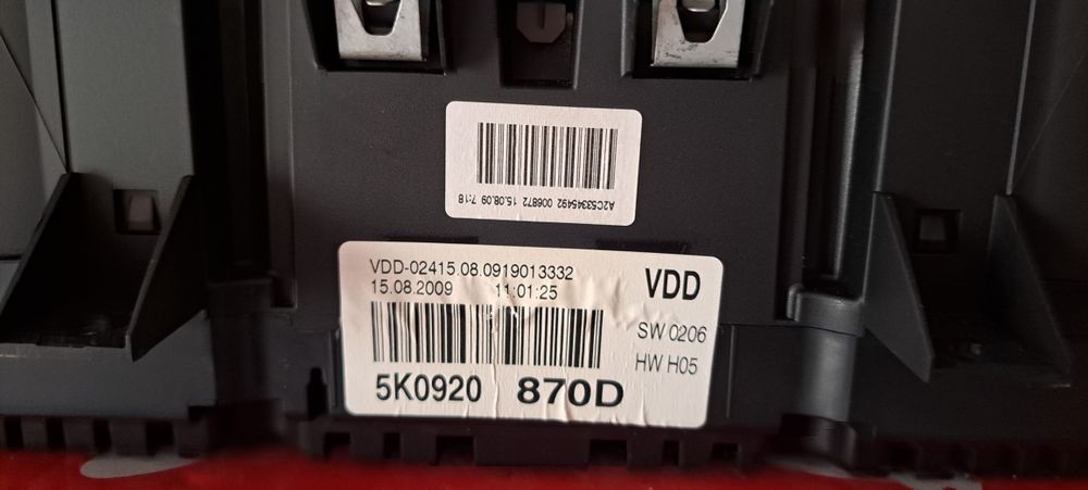 Ceasuri bord VW Golf 6 diesel  maxidot in km auto cu volan normal