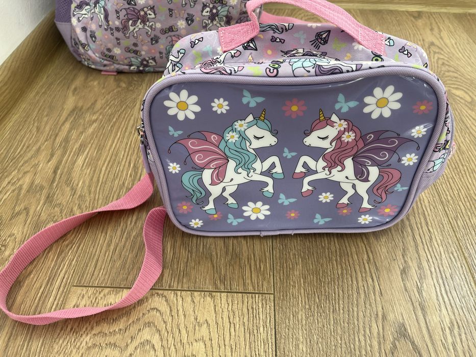 Комплект детска раница, несесер и чанта за обяд Еднорог