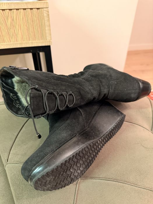 Сапоги зимние замшевые