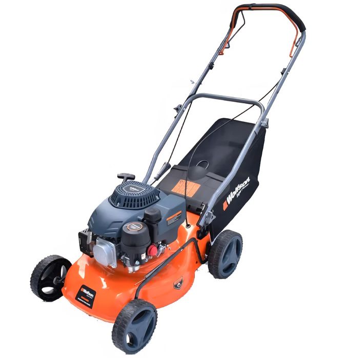 Masina de tuns gazon pe benzina Wolfson WFS4600 autopropulsata 4 CP-150 CC-  46 cm cos 61 L  7 trepte taiere  mulcire si evacuare laterala