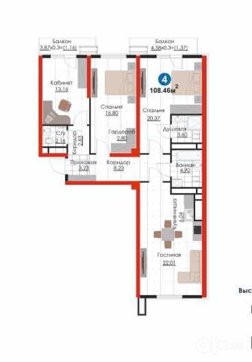 скидка на 4комнатную квартиру 109м² С РЕМОНТОМ! ИПОТЕКА 20% - 32900у.е