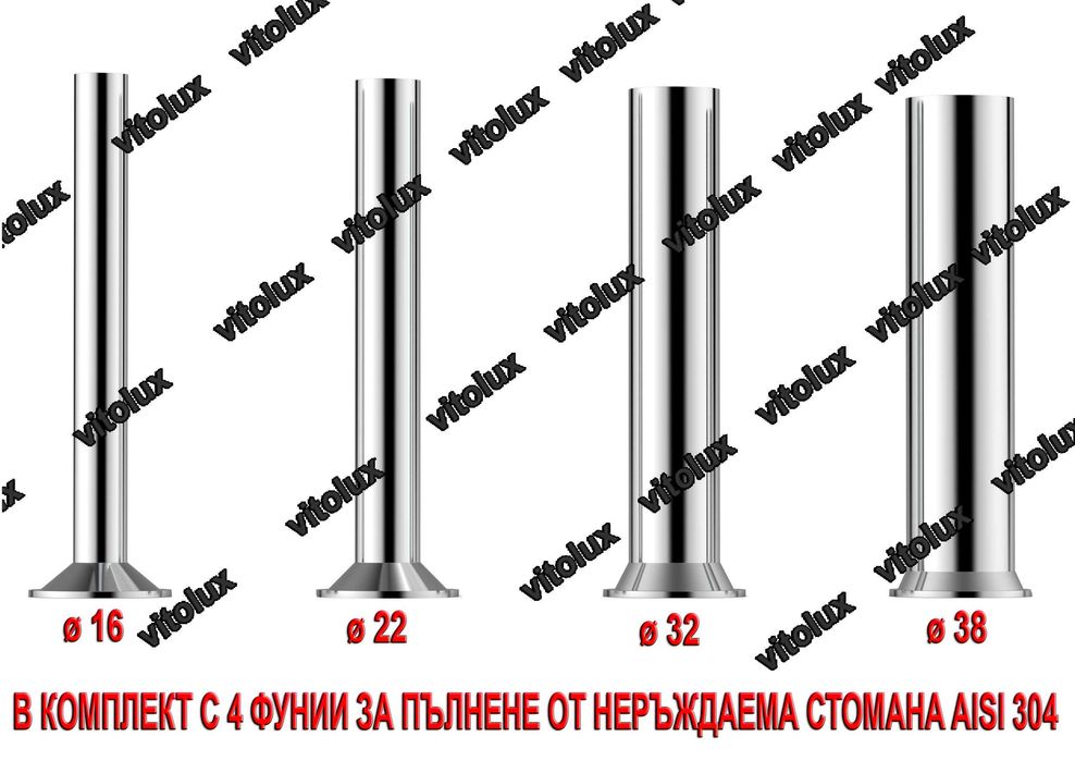 Пълначки за наденици и кайма Професионални Вертикални 7V Deluxe-INOX -