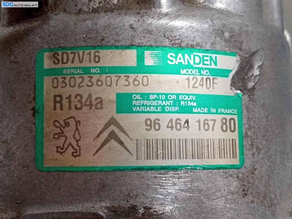 Compresor AC Aer Conditionat Clima Citroen Berlingo 2.0 HDI 2002 - 2008 Cod 9646416780 [M5661]