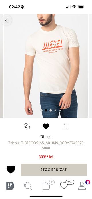 Tricou Diesel original 100% nou cu eticheta cu ambalaj marimea XL
