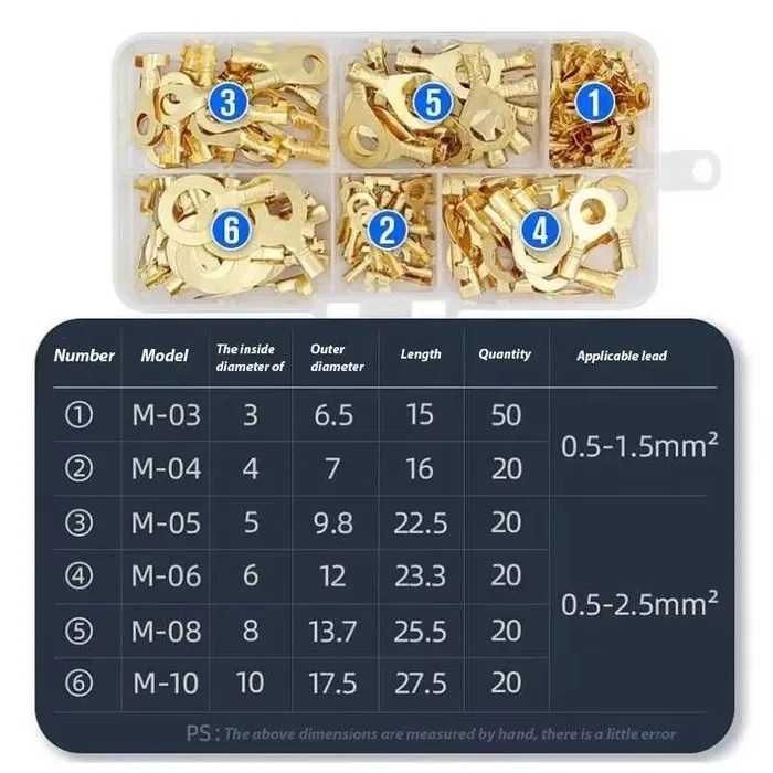 Кабелни обувки, кабелна обувка медна М3;М4;М5;М6;М8;М10
