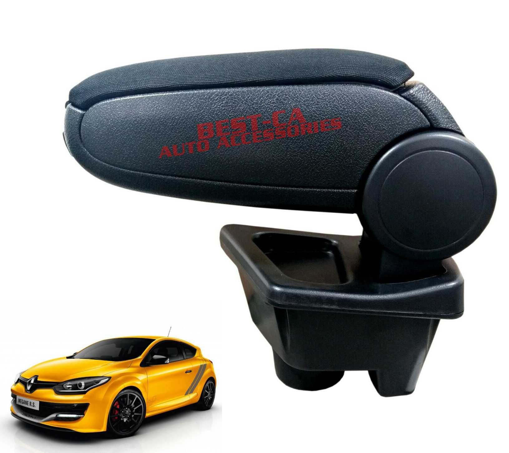 Текстилен черен подлакътник за Рено Меган 4 / Renault Megane 4 гр ...