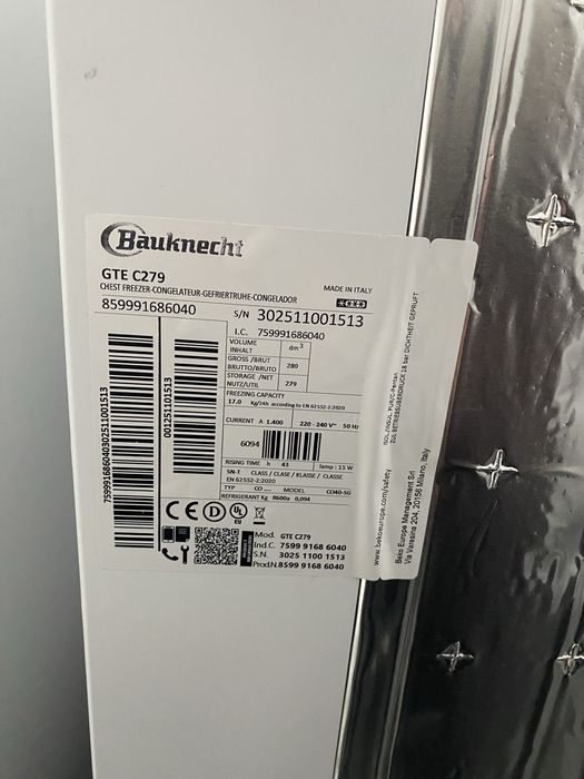 Свободностояща фризерна ракла Bauknecht: Бяла - GTE C279