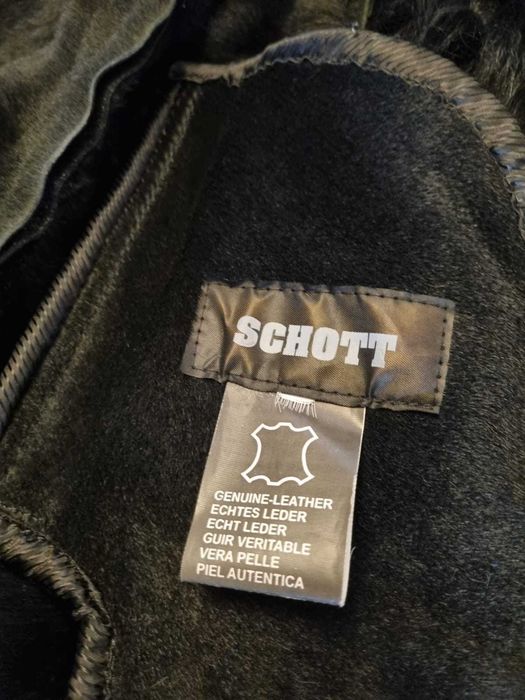 Geaca din Piele Naturala Imblanita, de femei - Schott - Marimea S