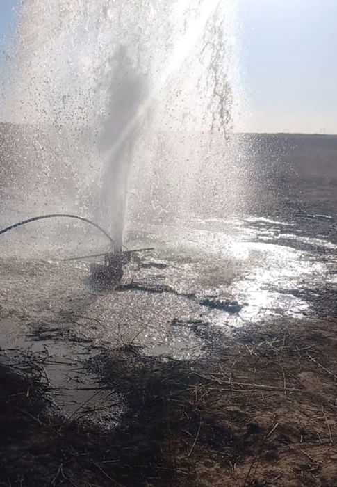 Компрессор.  Продувка скважин.