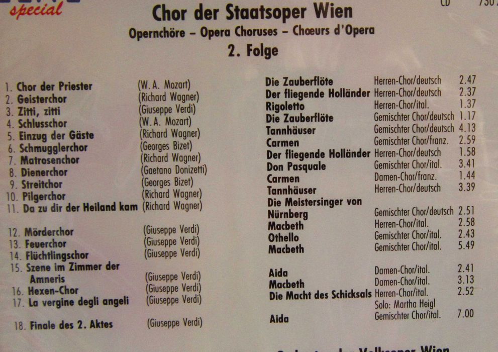 cadou rar cd Corul Operei Viena 1990 Wagner,Verdi,Mozart,Bizet,Donizet