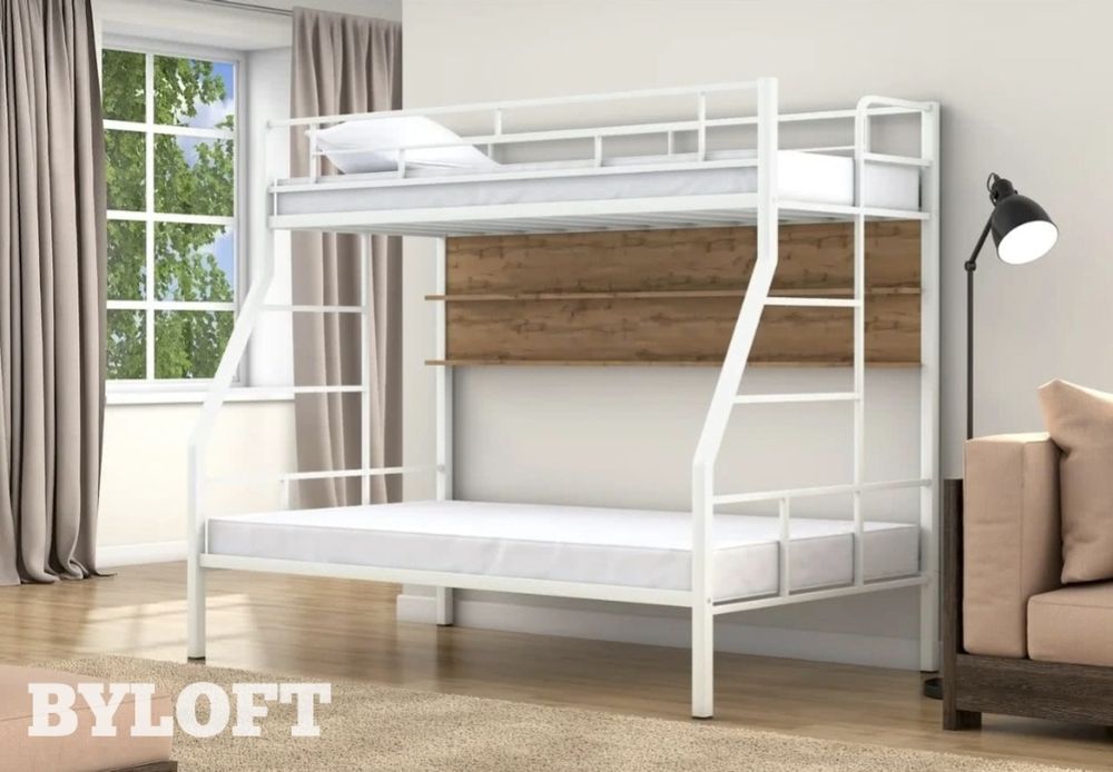 Кровать двухъярусная МОСКО металлическая для детей и взрослых, Разборн