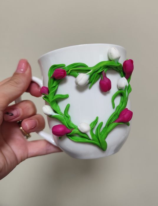 Чаши с декорация от полимерна глина