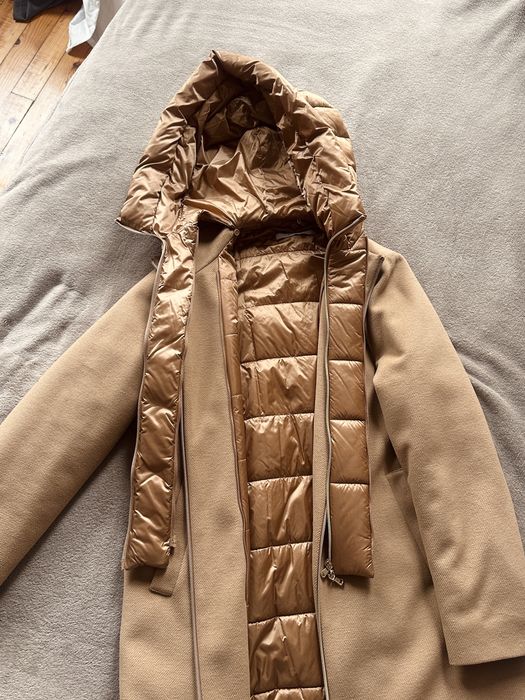 Зимно бежово палто