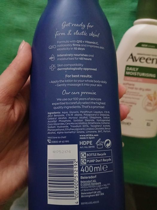 Crema/ Lotiune de corp Nivea 400ml & Aveeno 300ml UK