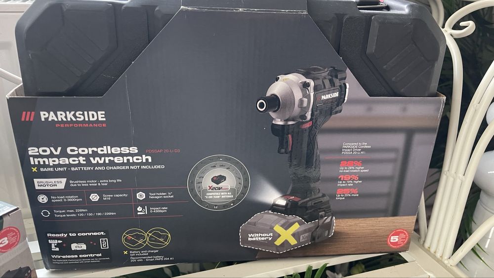 Masina insurubat cuimpact Parkside PDSSAP 20V  Li-D3 cu acumulator