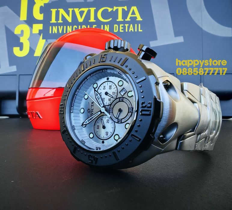 ПРОМО!!! часовник INVICTA Thunderbolt Silver 52 mm, Инвикта нов
