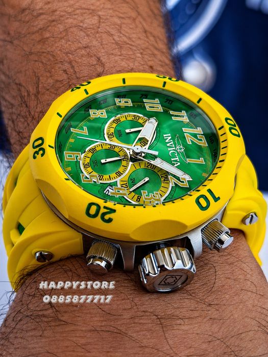 INVICTA Hydra Yellow/Green 52 mm, Инвикта нов мъжки часовник