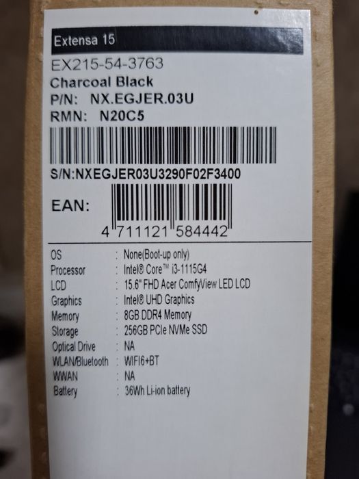 Acer i3-1115G4/ddr4 8gb/ssd nvme256gb