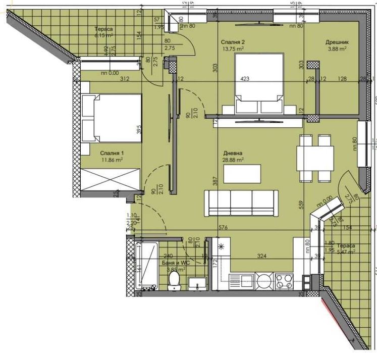 Продава се Тристаен апартамент в Пловдив, Христо Смирненски - 112 кв.м за 1650 €/кв.м - Снимка #1