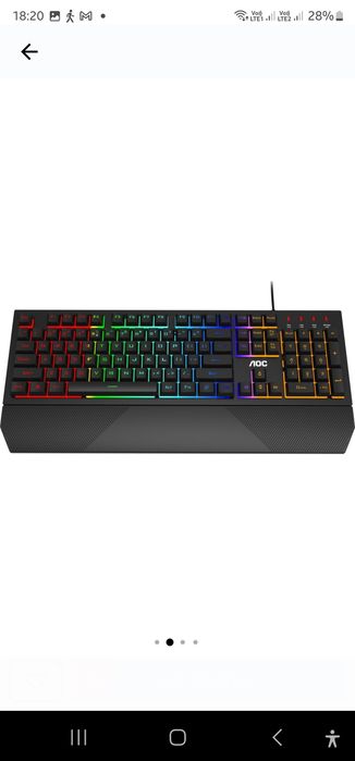 Tastatura gaming semimecanica AOC GK200, iluminare rainbow, layout US