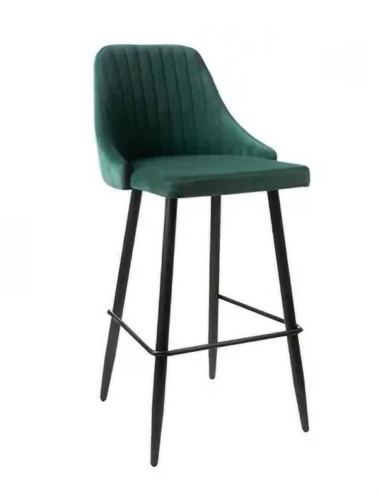 Scaune bar, catifea verde