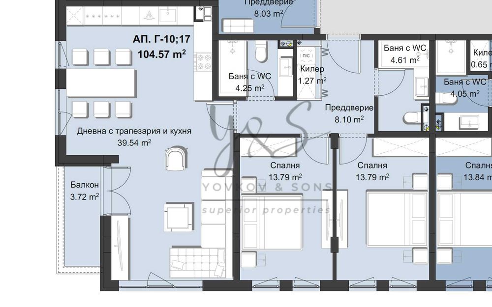 Продава се Тристаен апартамент в Пловдив, Христо Смирненски - 128 кв.м за 1355 €/кв.м - Снимка #1