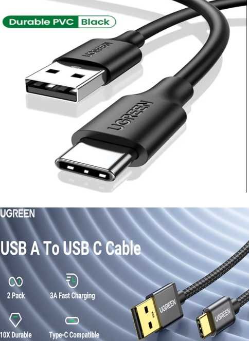 Оригинал UGREEN кабель USB 2.0 to Type C, 3A Fast 480 Mbps 1 и 2 метра