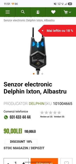 Senzori pescuit Delphin Ixton + husa