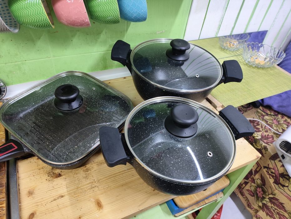 Кастрюли, сковорода гриль