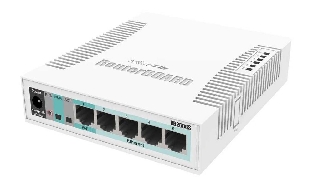 MikroTik CSS106-5G-1S  RouterBOARD 260GS, 5x1 Гбит/с, 1xSFP Свитч