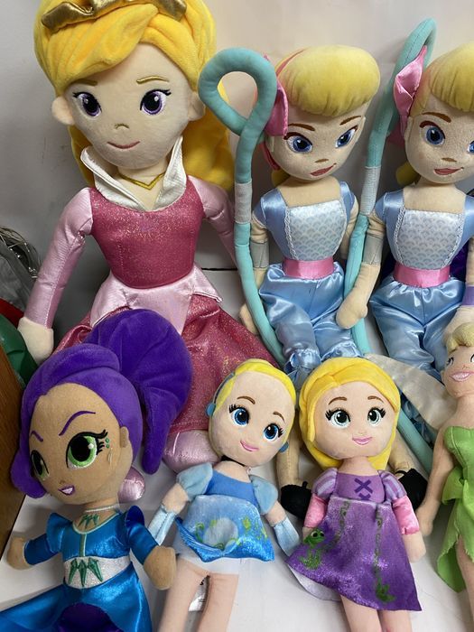Disney lot 9 jucării din pluș papuși prințese diverse modele
