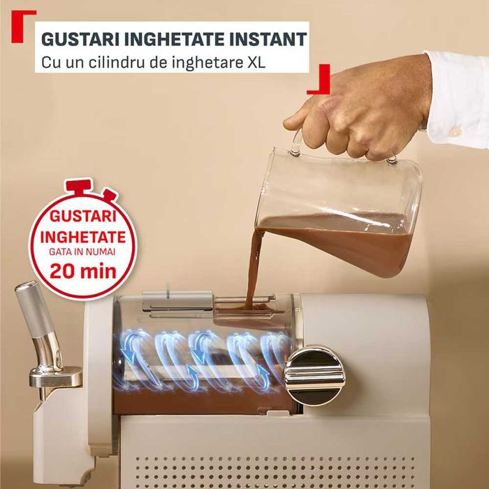Aparat inghetata si deserturi reci Tefal Freezi, slushy, cocktail, milkshake ca NOU