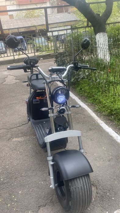 Scuter electric chopper 1500W 20Ah Fara Permis CIV RAR inclus Lithium 25km/h capacitate 180kg E-BIKE Inmatriculabil cu Baterie Detasabila 2