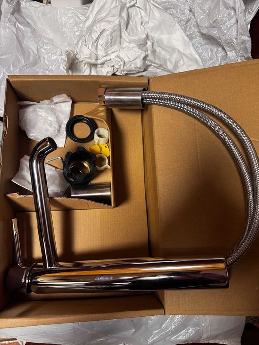 Baterie lavoar inalta, Ramon Soler, Odisea, fara ventil, crom lucios