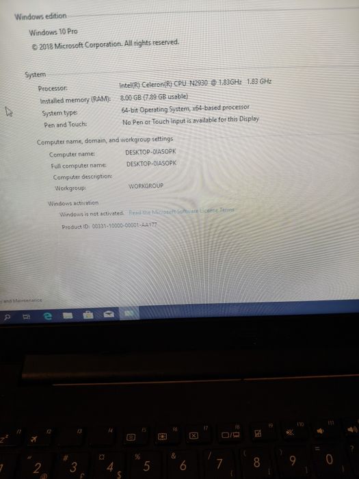 Asus F553m proc intel  ram 8gb Hard disk 1Tb bateri