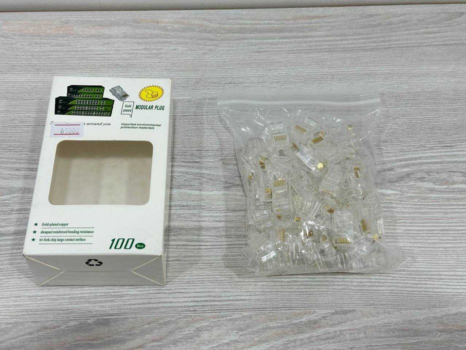 Коннектор RJ45 разъем для сетевых кабелей (в кор-ке 100шт)
