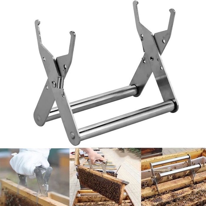 Щипка за пчелни рамки пита с мед пчели пчелар пчеларска вилица нож