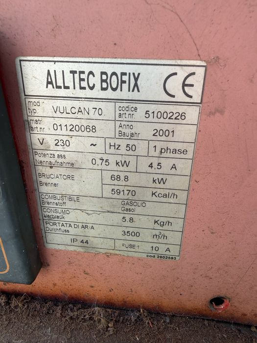 Tun de caldură, aeroterma industriala pe motorina