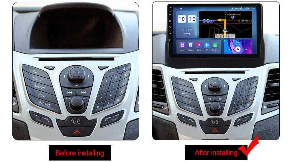 Navigatie Android 14 Ford Fiesta EcoSport 1/8 Gb Waze CarPlay + CAMERA