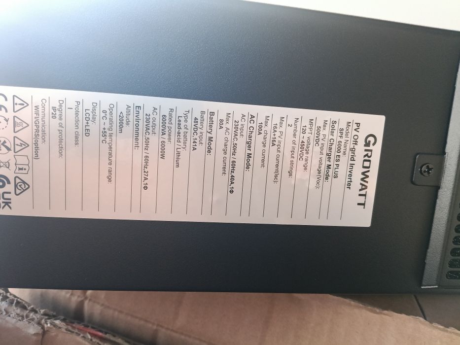 Growatt spf 6000 ES plus-6 -хибриден инвертор