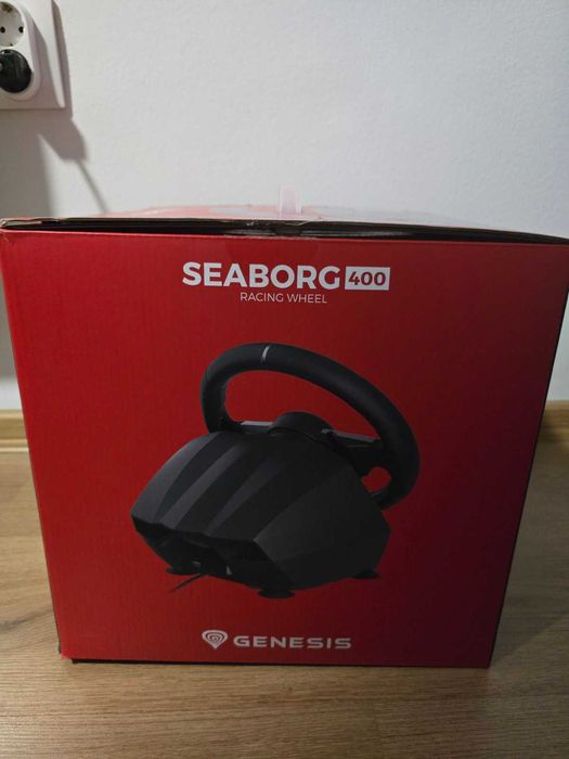 Геймърски волан с педали Genesis Seaborg 400 - чисто нов, PC/PS4/Xbox/Switch