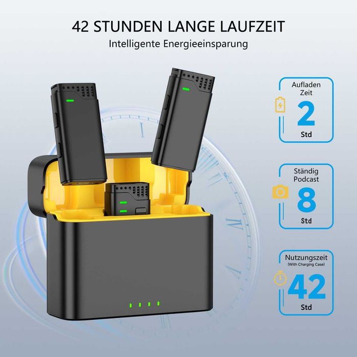 Microfoane Lavalieră 2în1 cu Reducere Zgomot, Compatible iPhon/Android