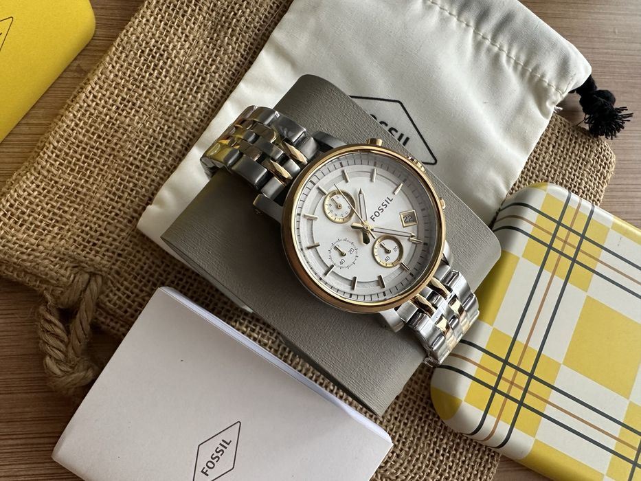 Ceas Fossil Boyfriend nou two tone 38mm diametrul exceptional es3746